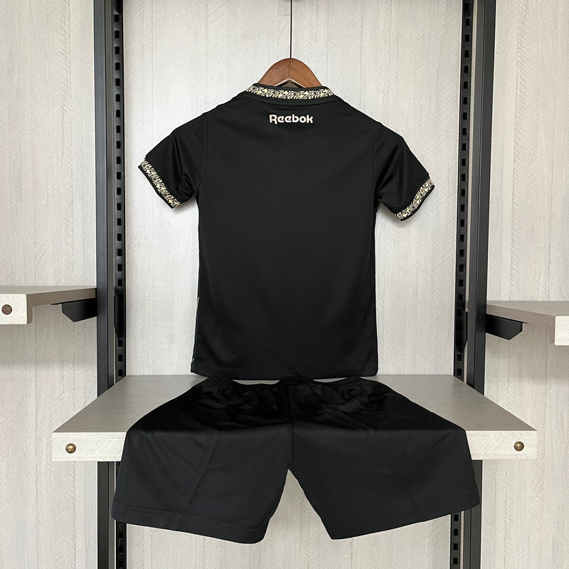 Kit Infantil Botafogo Away 24/25 Reebok Unissex - Preta e Dourado