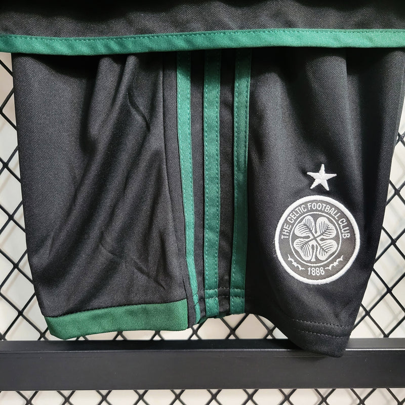 Kit Infantil Celtic Away 23/24 Adidas Unissex - Preto