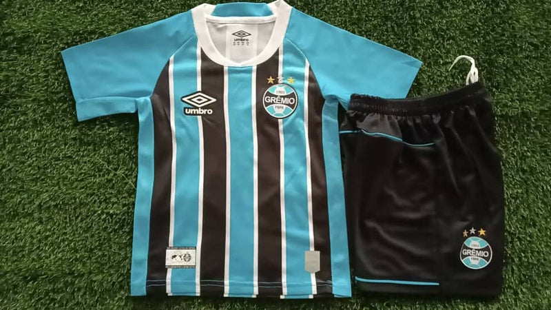 Kit Infantil Grêmio Home 25/26 Umbro Unissex - Azul, Preto e Branco