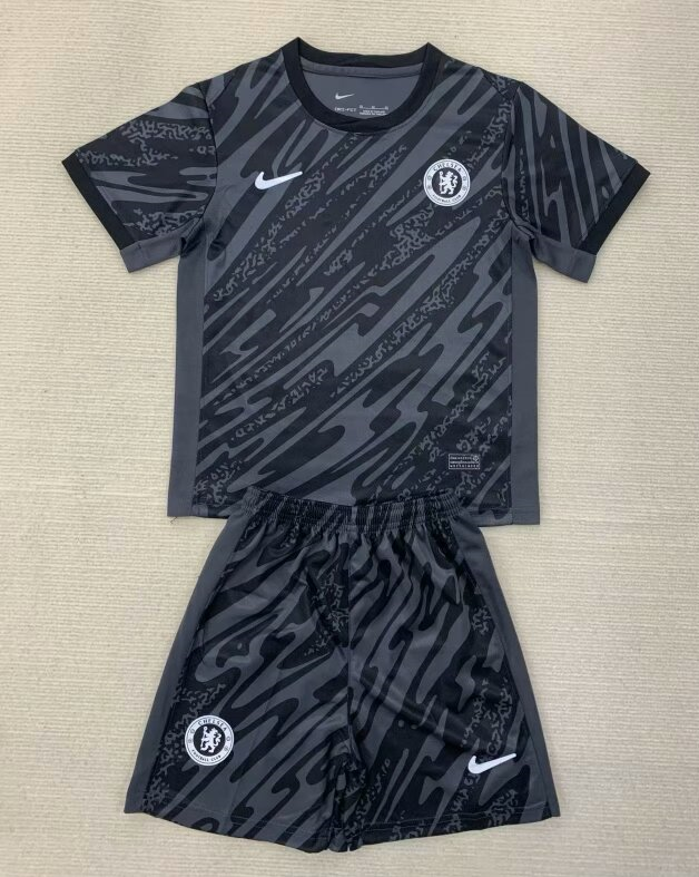 Kit Infantil Chelsea Goleiro 24/25 Nike Unissex - Cinza Escuro