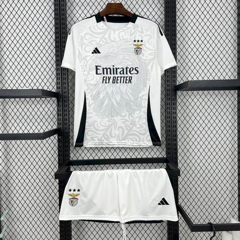 Kit Infantil Benfica Fourth 24/25 Adidas Unissex - Branca