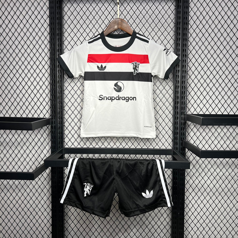 Kit infantil Manchester United Third 24/25 Unissex Adidas - Branca