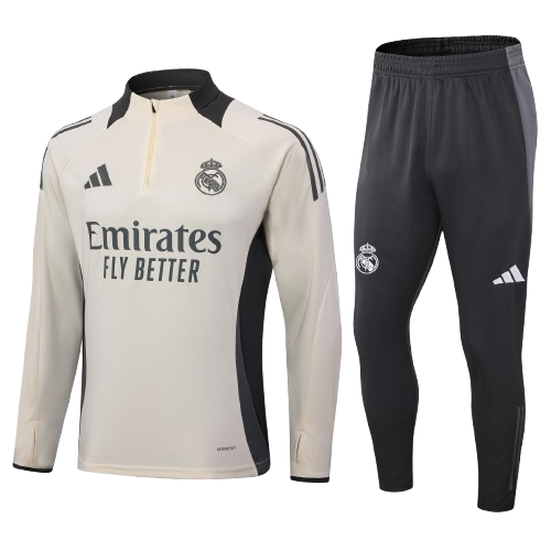 Kit Treino Agasalho + Calça Real Madrid  - Bege