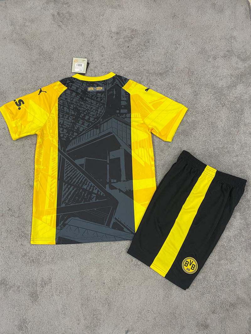 Kit Infantil Borussia Dortmund Home 24/25 Puma Unissex - Preto e Amarela