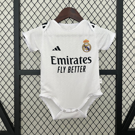 Body Bebê Infantil Real Madrid Home 24/25  - Branco