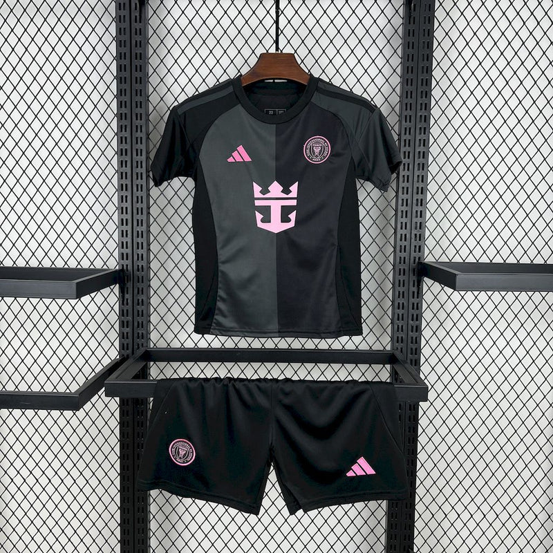 Kit Infantil Inter Miami Away 25/26  Adidas Unissex - Preto