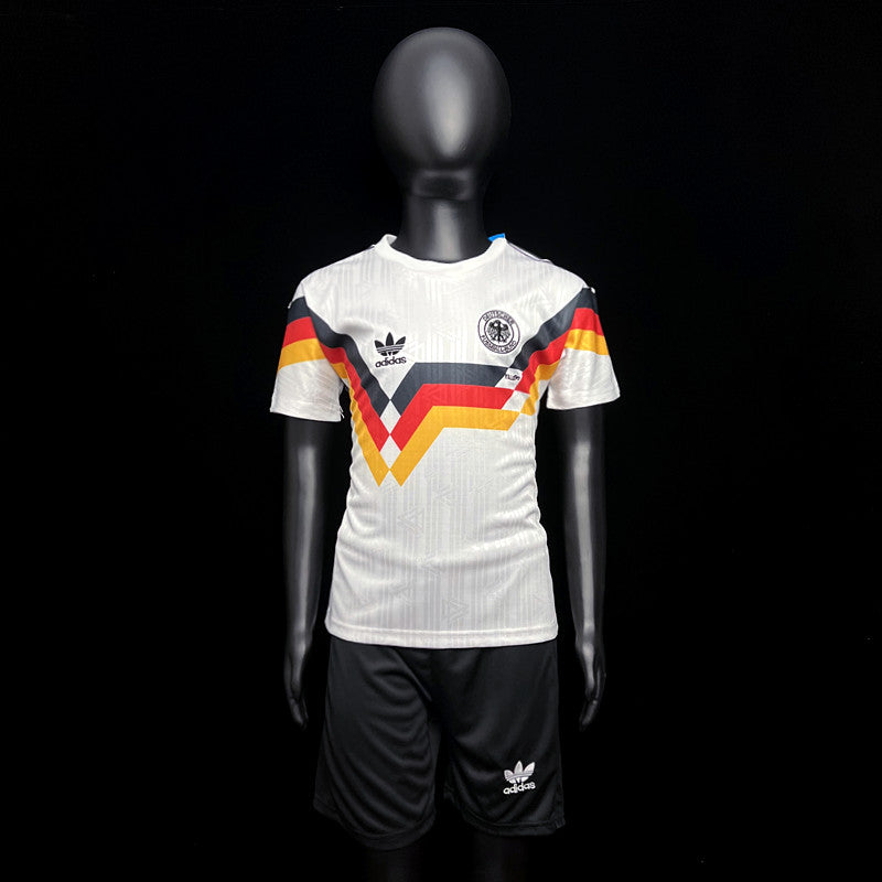 Kit Infantil Alemanha Home Retro 1992 Adidas Unissex - Branco