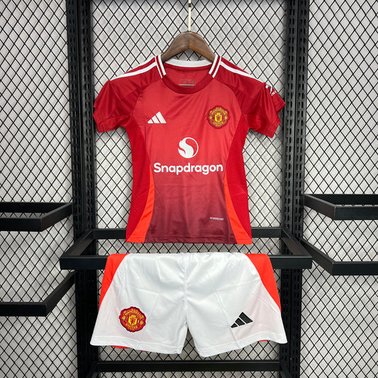 Kit infantil Manchester United Home 24/25 . Adidas - Vermelho