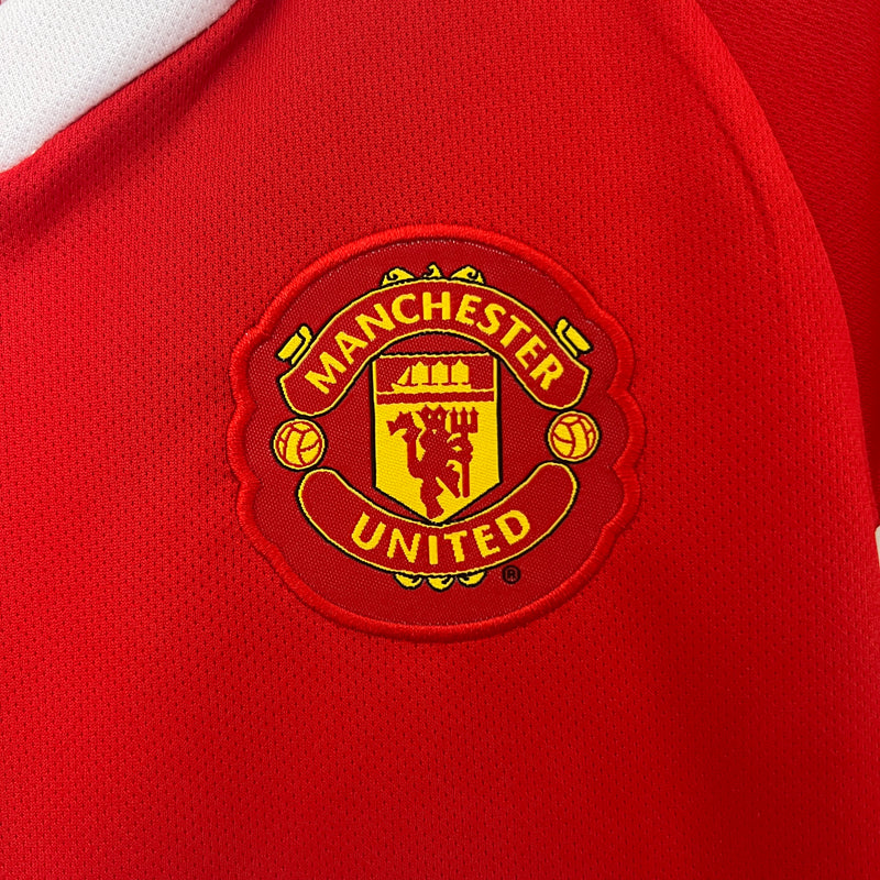 Kit infantil Manchester United Retrô Home 2010 Unissex Nike - Vermelho