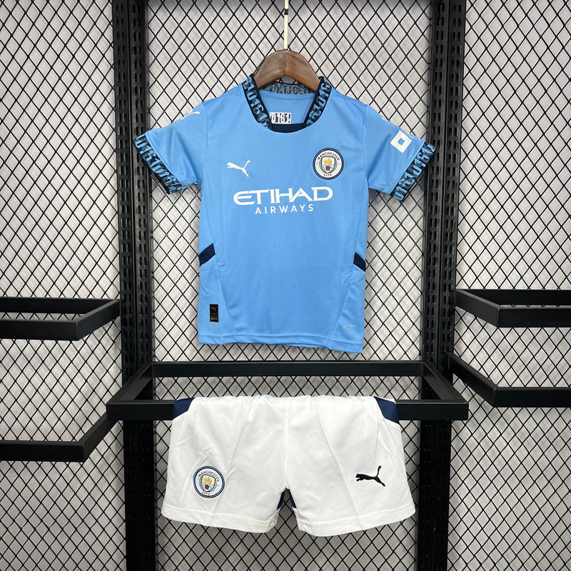 Kit Infantil Manchester City Home 24/25 Unissex Puma - Azul