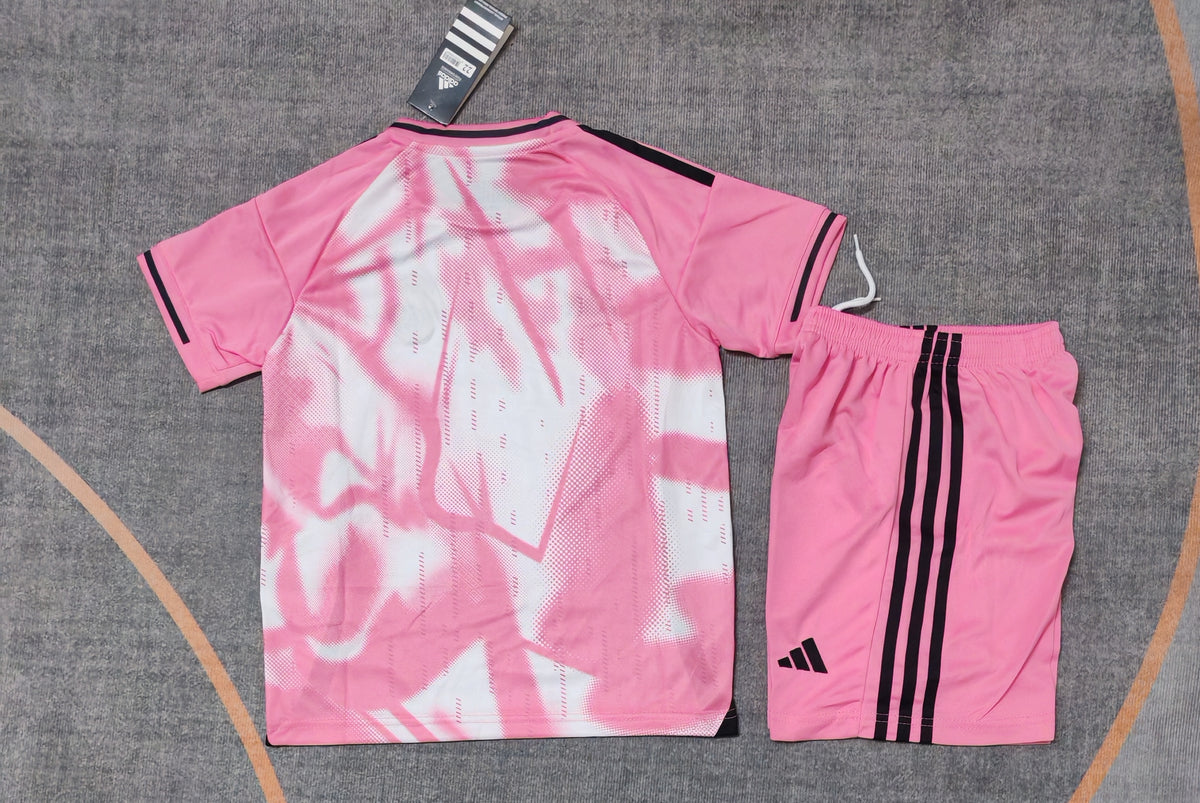 Kit Infantil Real Madrid Treino 25/26 Camisa + Shorts Adidas Unissex - Rosa