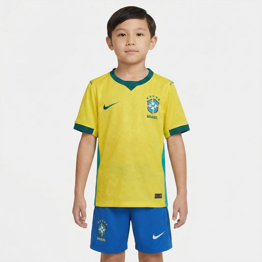 Kit Infantil Brasil Home 26/27 Nike - Amarela