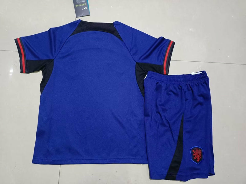 Kit Infantil Holanda Away 22/23 Nike Unissex - Azul