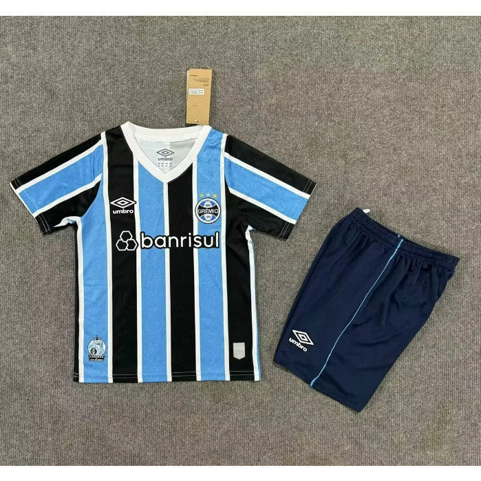 Kit Infantil Grêmio Home 24/25 Umbro Unissex - Azul, Preto e Branco