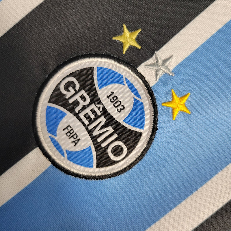 Kit Infantil Grêmio Home 23/24 Camisa + Shorts Umbro Unissex - Azul, Preto e Branco