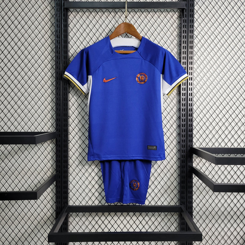 Kit Infantil Chelsea Home 23/24 Nike Unissex - Azul