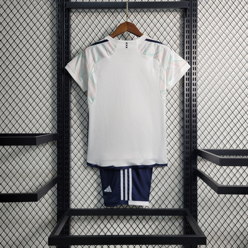 Kit Infantil Ajax Away 23/24 Adidas Unissex - Branca