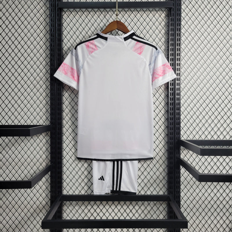 Kit Infantil Juventus Away 23/24 Adidas Unissex - Branca