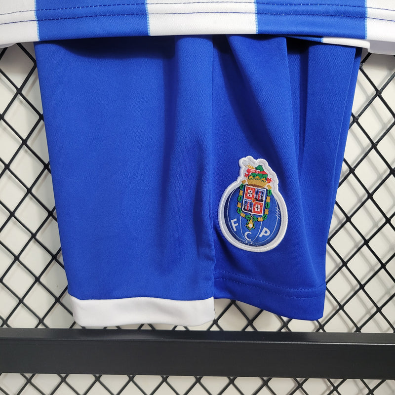 Kit Infantil Porto Home 23/24 Unissex NB - Azul e Branca