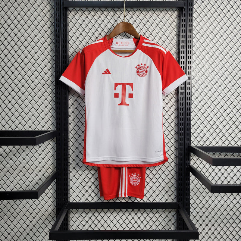 Kit Infantil Bayern München Home 23/24 Adidas Unissex - Branco