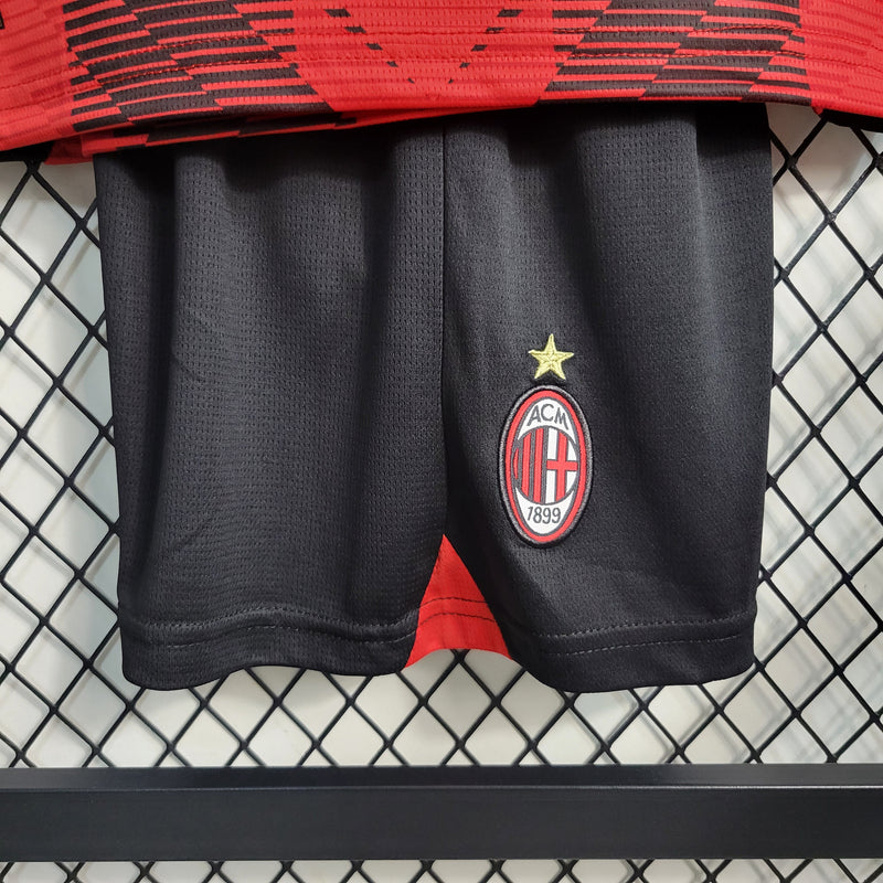 Kit Infantil Milan Home 23/24 Unissex Puma - Vermelho e Preto