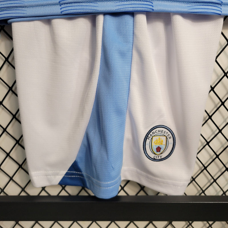 Kit Infantil Manchester City Home 23/24 Unissex Puma - Azul