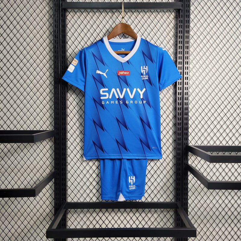 Kit Infantil Al Hilal Home 23/24 Puma Unissex - Azul