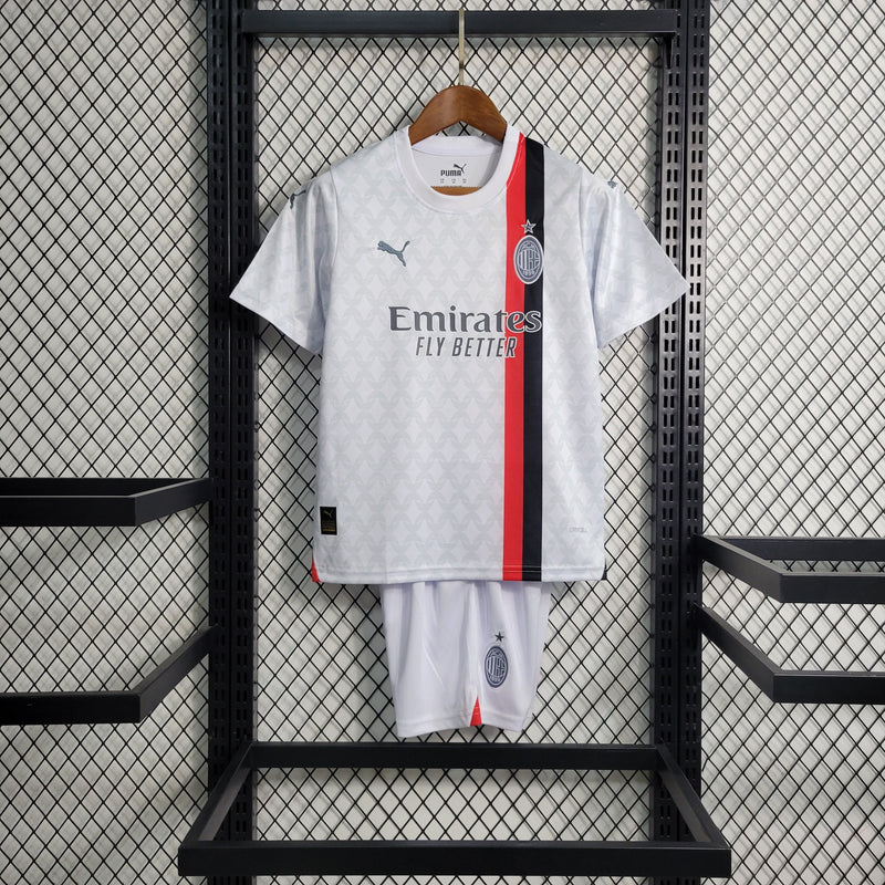 Kit Infantil Milan Away 23/24 Unissex Puma - Branco