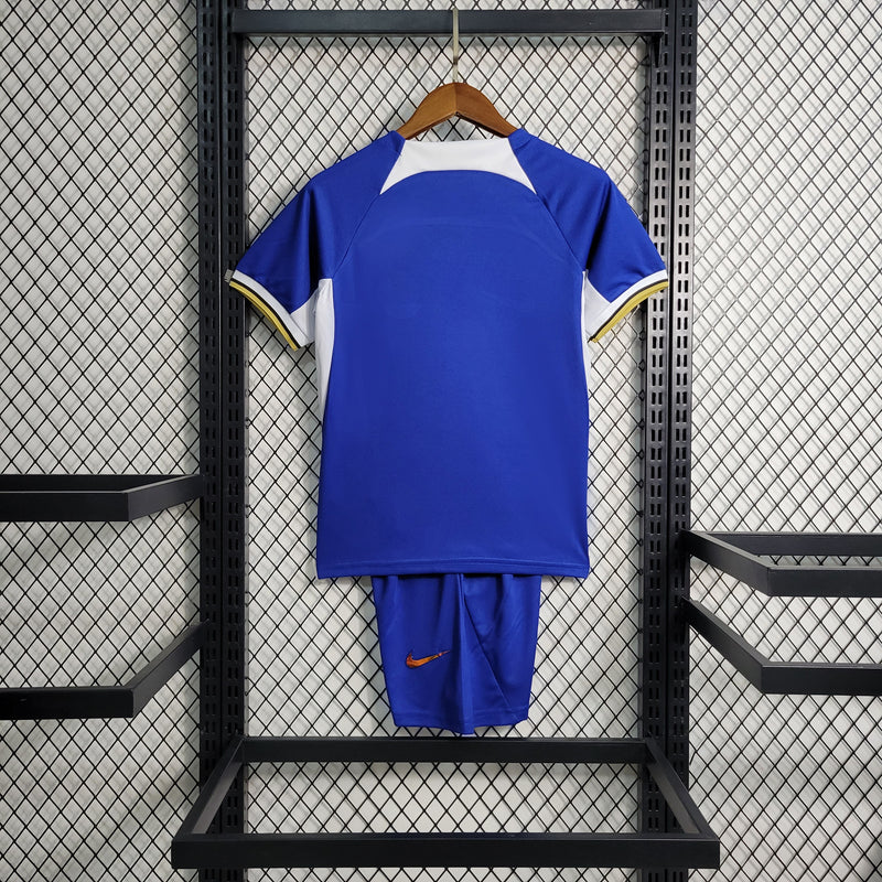 Kit Infantil Chelsea Home 23/24 Nike Unissex - Azul