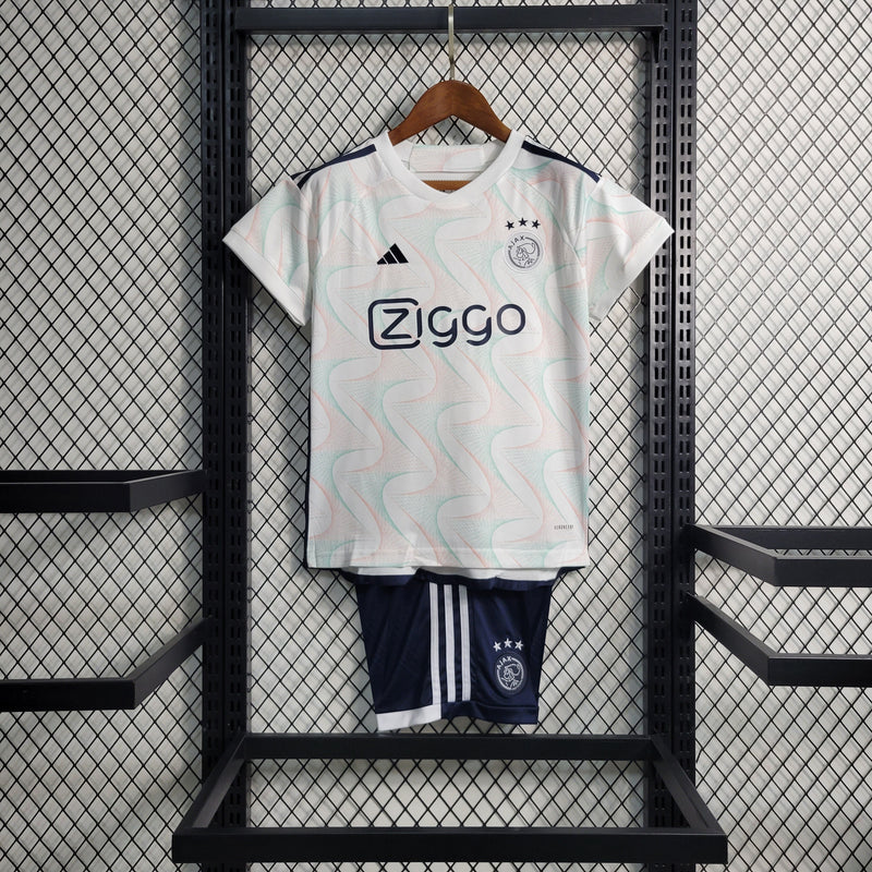 Kit Infantil Ajax Away 23/24 Adidas Unissex - Branca