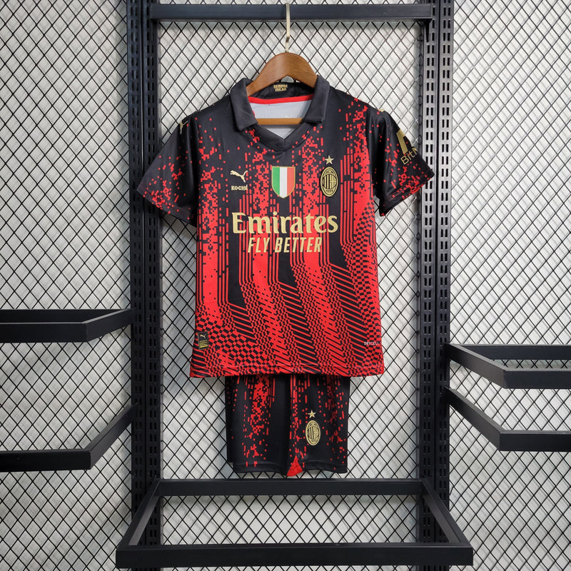 Kit Infantil Milan Edição Especial 23/24 Unissex Puma - Vermelho,Preto e Bege