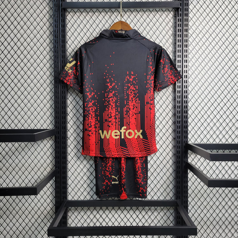 Kit Infantil Milan Edição Especial 23/24 Unissex Puma - Vermelho,Preto e Bege